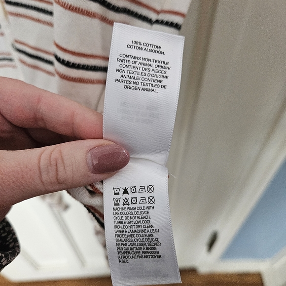 Lucky Brand Short Sleeved Tie Stripped Casual Shirt - Size L - Picture 8 of 8